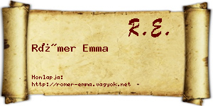 Römer Emma névjegykártya