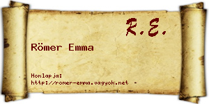 Römer Emma névjegykártya